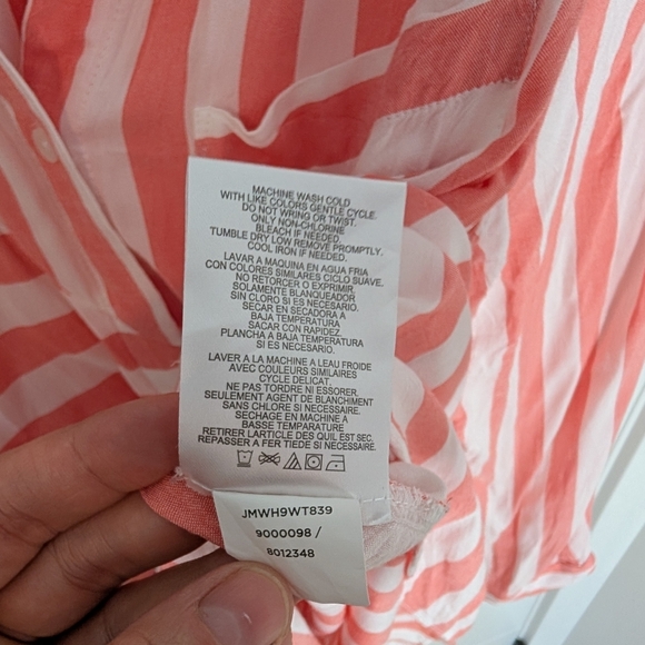 Jones New York Pink White Stripe Shirt Dress 1X - Picture 6 of 8